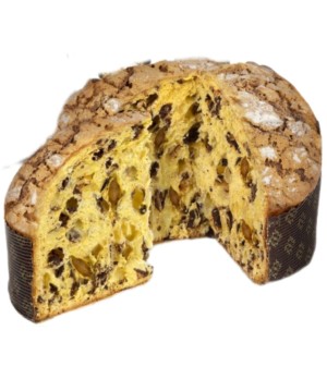 Panettone con albicocche e gocce di caramello