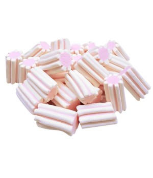 Marshmallow Striato bianco rosa Fini